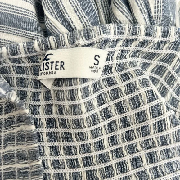 ⭐️ NEW Hollister Small Blue and White Striped Belted Mini Dress - Picture 2 of 5